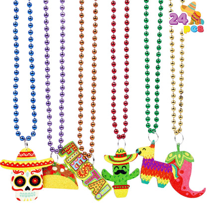 36-Pack Cinco de Mayo Beaded Necklaces for Party Decorations