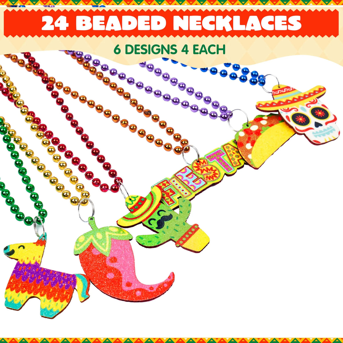 36-Pack Cinco de Mayo Beaded Necklaces for Party Decorations