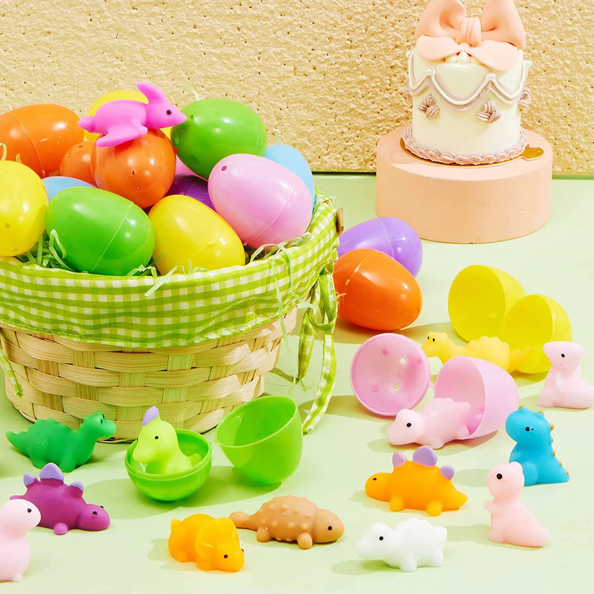 36-Pack Dinosaur Squishy Toys in Prefilled Easter Eggs