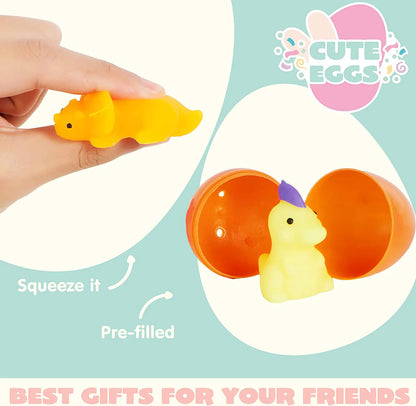 36-Pack Dinosaur Squishy Toys in Prefilled Easter Eggs
