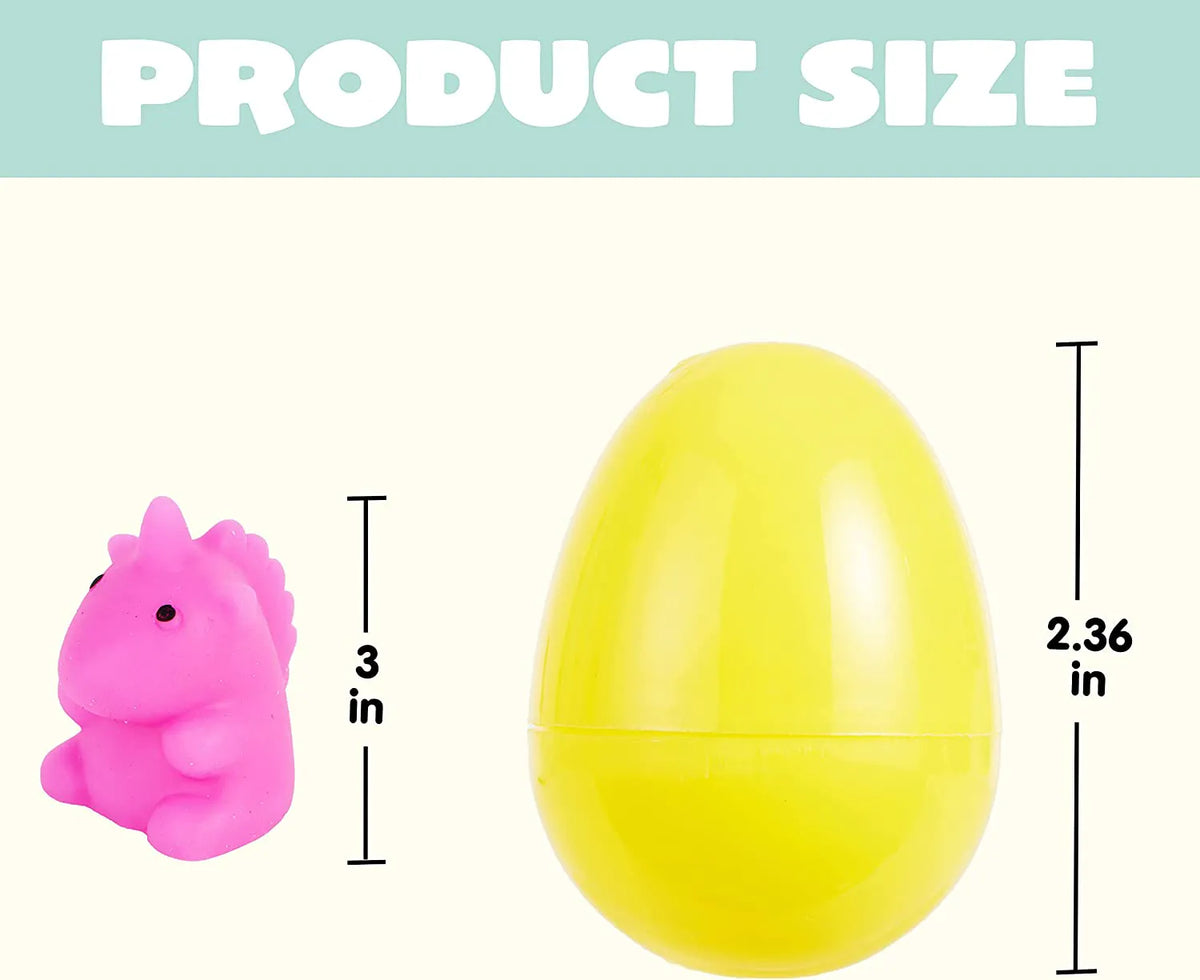 36-Pack Dinosaur Squishy Toys in Prefilled Easter Eggs