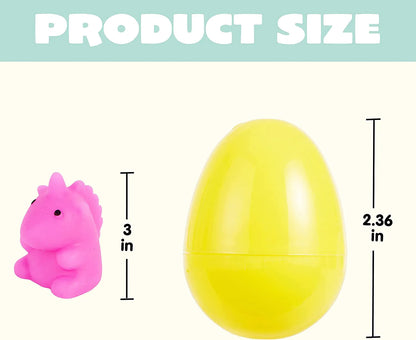 36-Pack Dinosaur Squishy Toys in Prefilled Easter Eggs