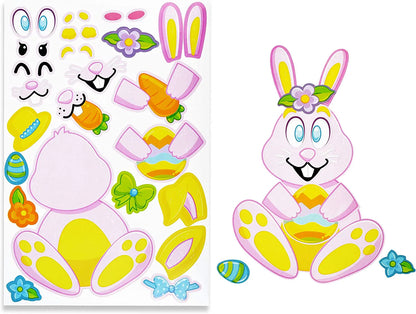 36-Pack Easter Mix & Match Make-a-Face Animal Stickers