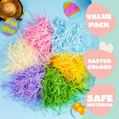 36oz (1000g) Multicolor Rainbow Easter Grass - Recyclable Paper Shred in Pastel Colors