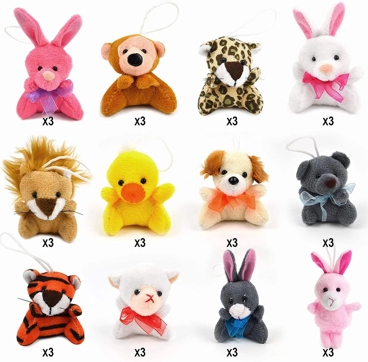 36 Prefilled Easter Eggs with 2.35-Inch Animal Plush Toys for Easter Egg Hunt