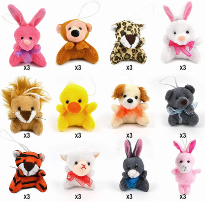 36 Prefilled Easter Eggs with 2.35-Inch Animal Plush Toys for Easter Egg Hunt