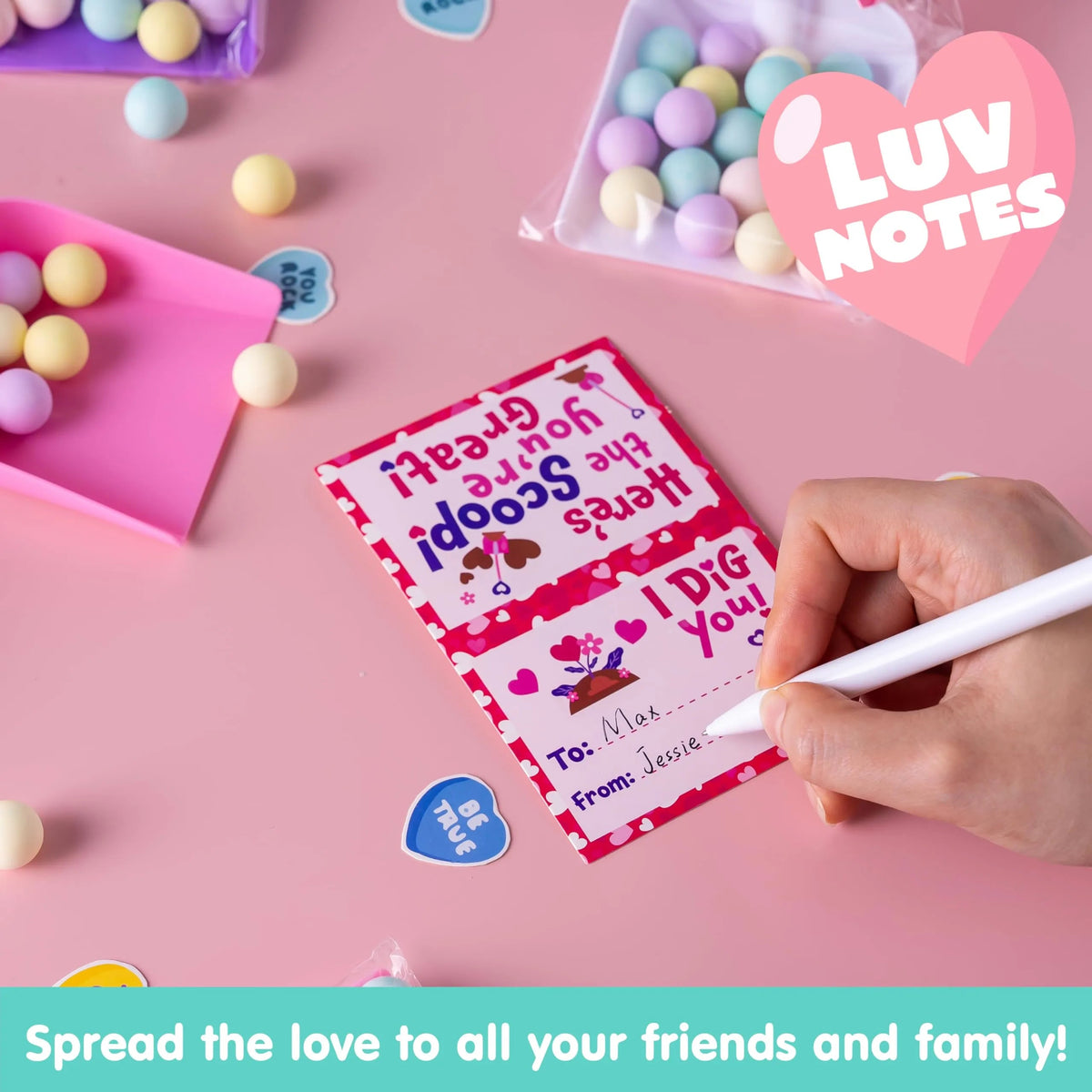 36 Plastic Shovels with Valentine's Day Cards for Kids - Classroom Exchange Gifts