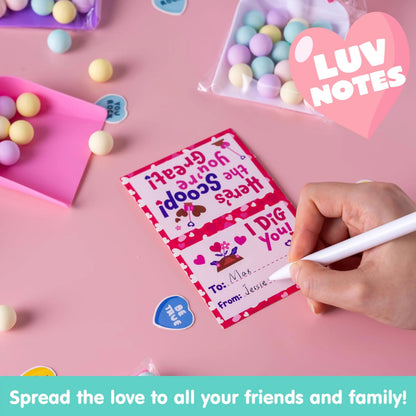 36 Plastic Shovels with Valentine's Day Cards for Kids - Classroom Exchange Gifts