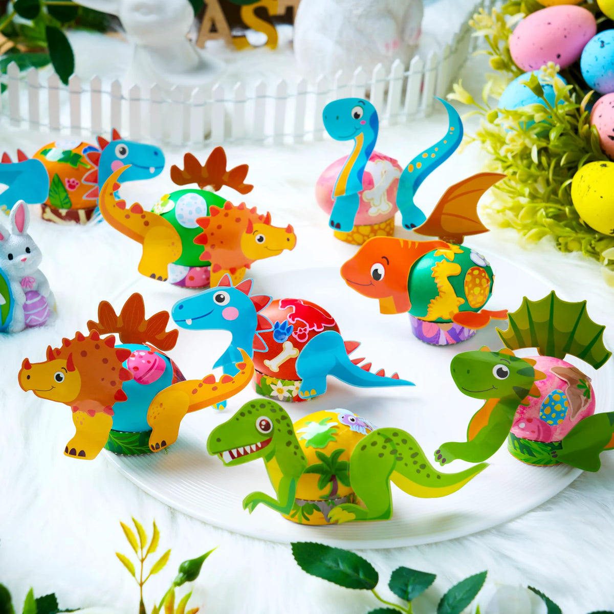 37-Piece Dinosaur Easter Egg Dye Kit for Party & Egg Hunt