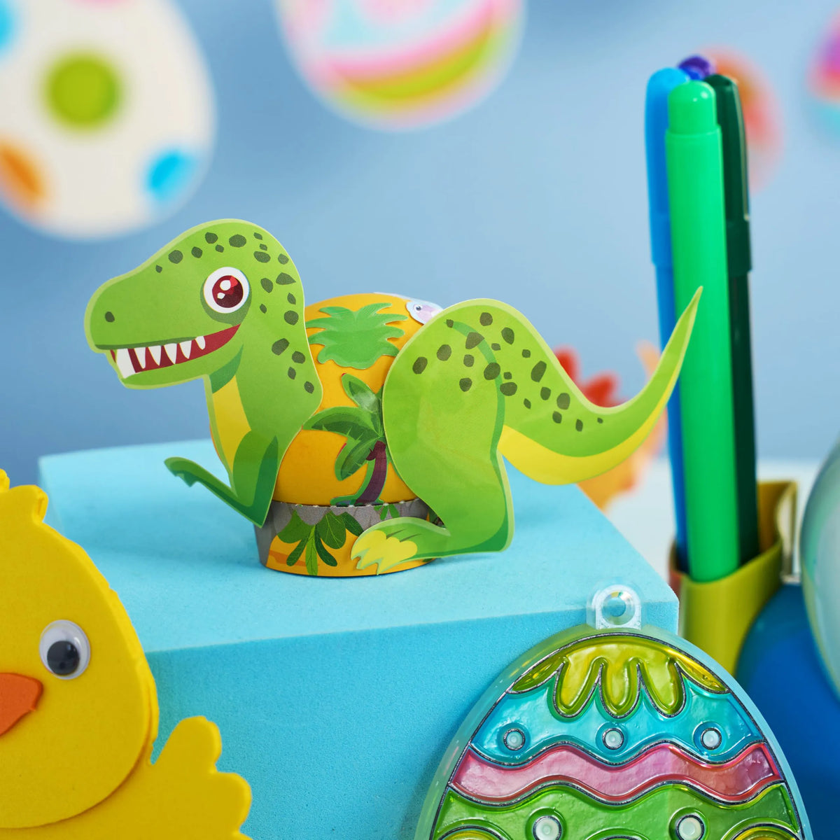 37-Piece Dinosaur Easter Egg Dye Kit for Party & Egg Hunt