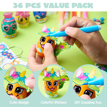 37-Piece Unicorn Easter Egg Dye Kit for Kids' Parties & Activities