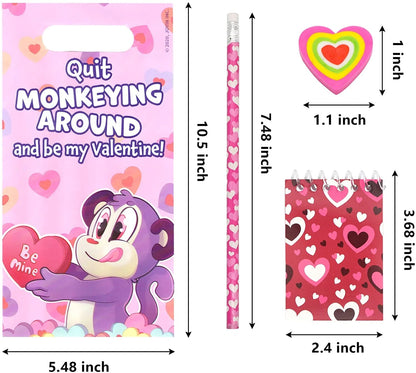 96-Piece Valentine's Day Stationery Set for Classroom Exchange