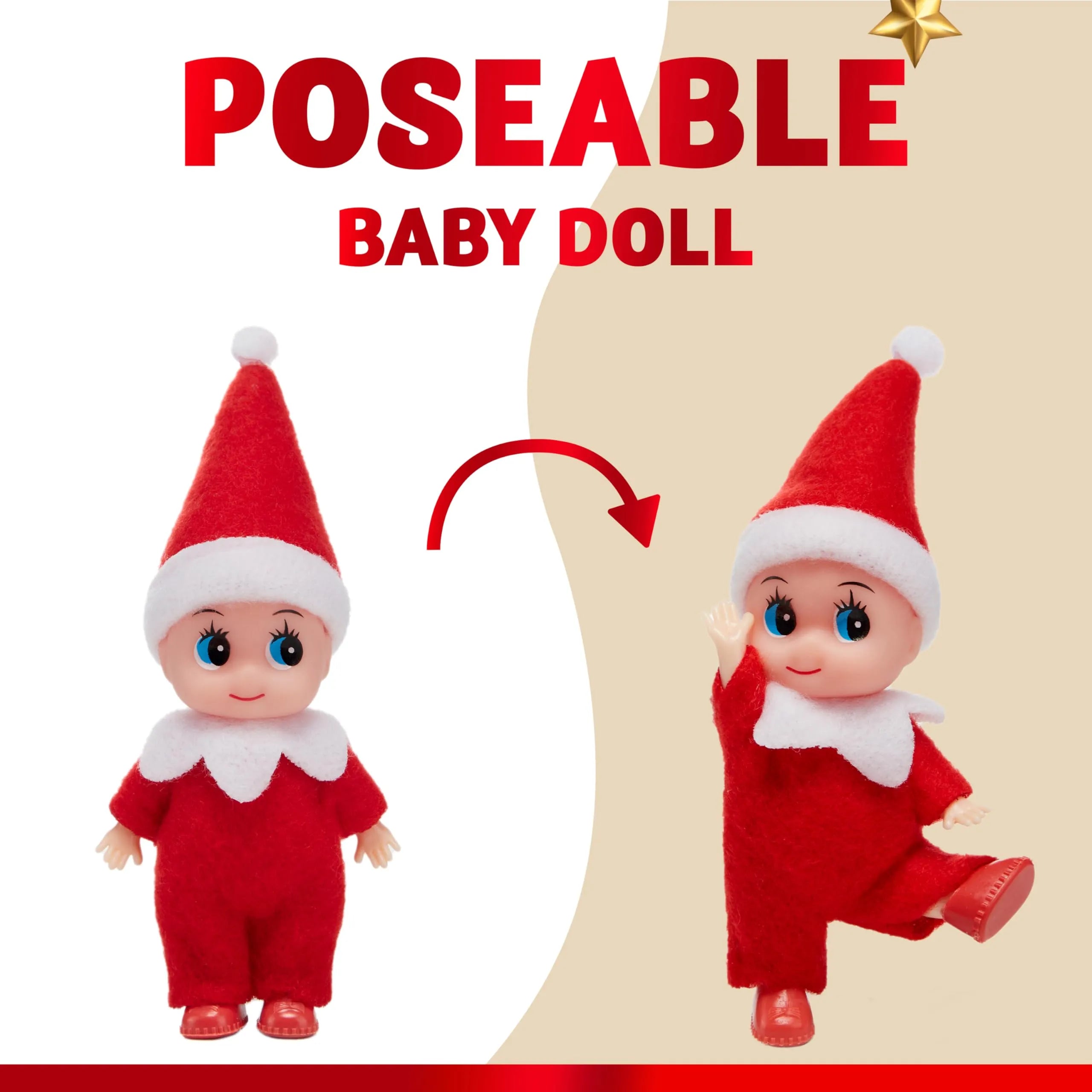 3-Pack Mini Elf Doll Christmas Holiday Decor Gift