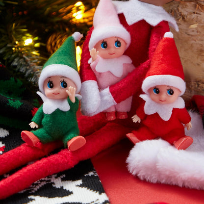 3-Pack Mini Elf Doll Christmas Holiday Decor Gift