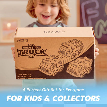 3 Pack Toddler Trucks with Garbage Truck