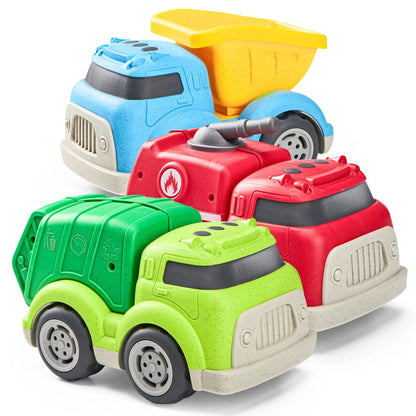 3 Pack Toddler Trucks with Garbage Truck