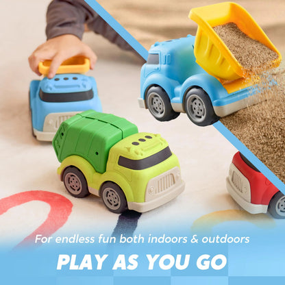 3 Pack Toddler Trucks with Garbage Truck