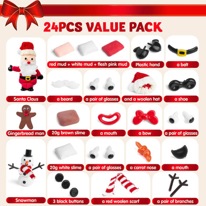 3-Pack Christmas Craft Kit: Snowman, Santa, and Gingerbread Man