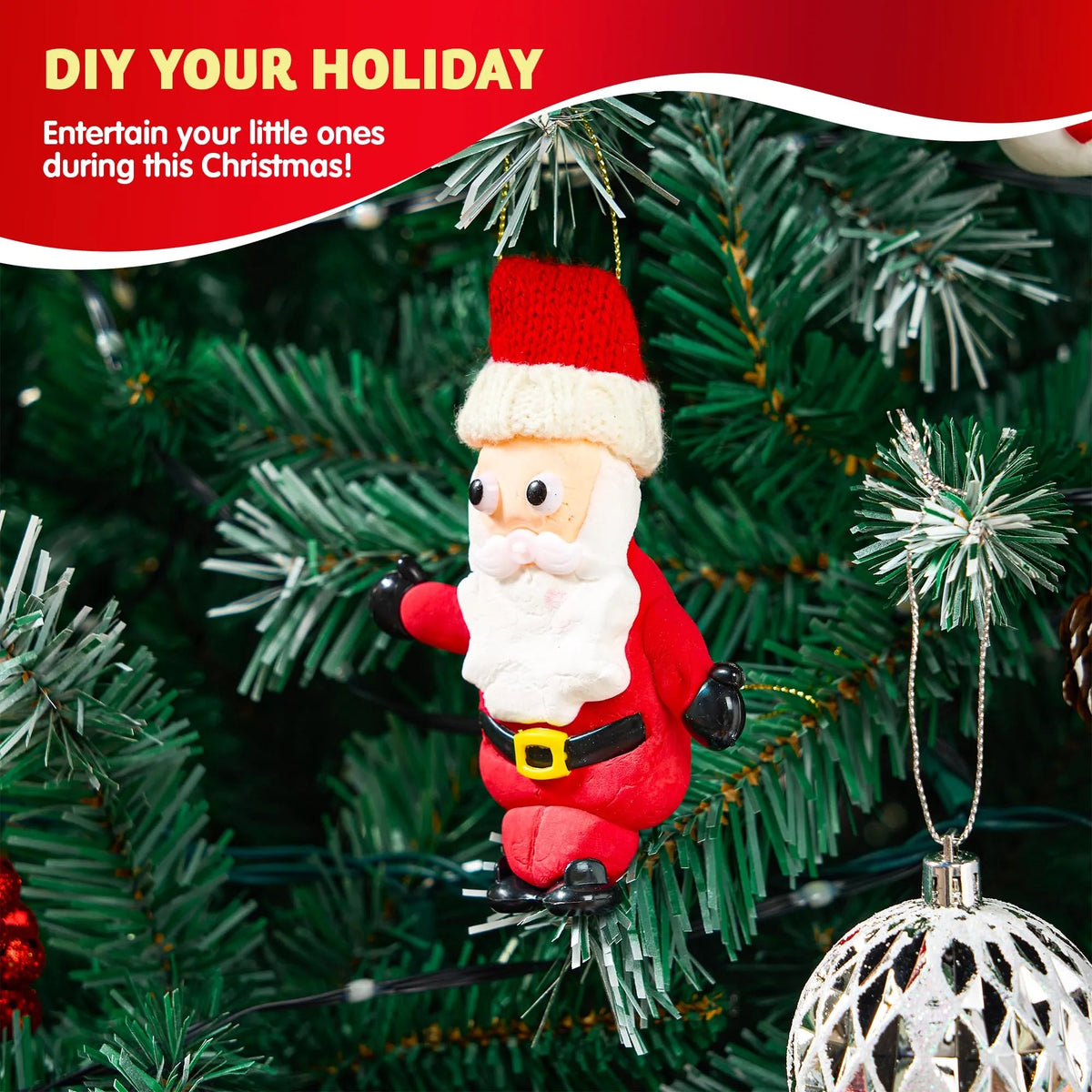 3-Pack Christmas Craft Kit: Snowman, Santa, and Gingerbread Man