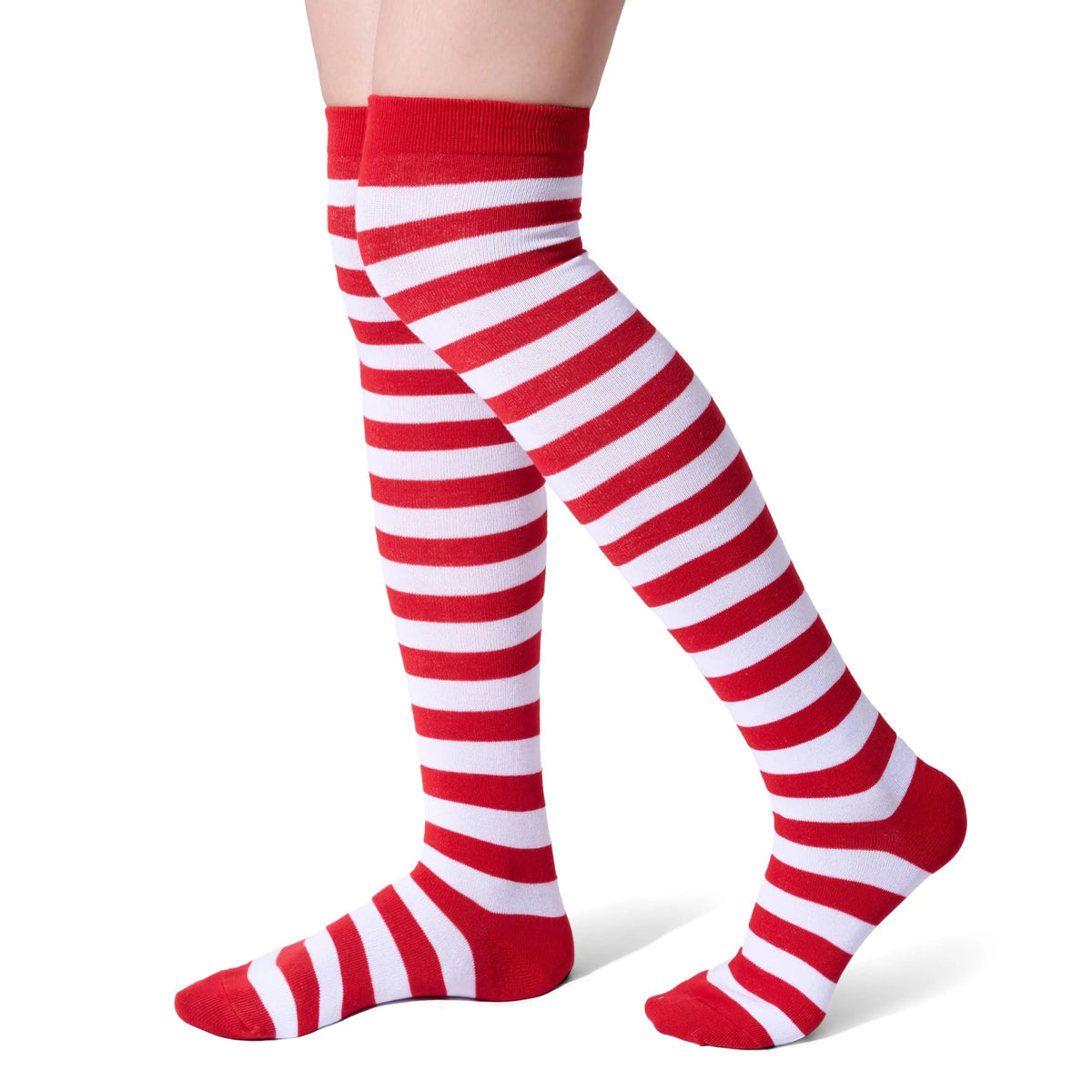 3 Pairs Women's Striped Christmas Over-the-Knee Elf Socks