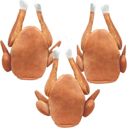 3-Piece Plush Roasted Turkey Hat Set