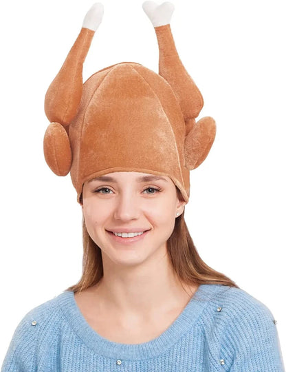 3-Piece Plush Roasted Turkey Hat Set