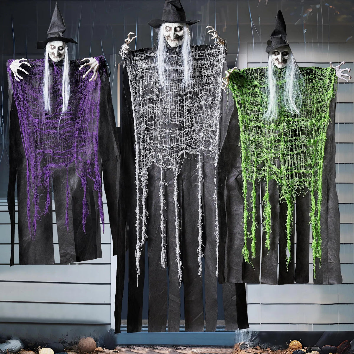 3 Halloween Hanging Witches - 1 (47in) & 2 (35.4in) for Indoor/Outdoor Decor