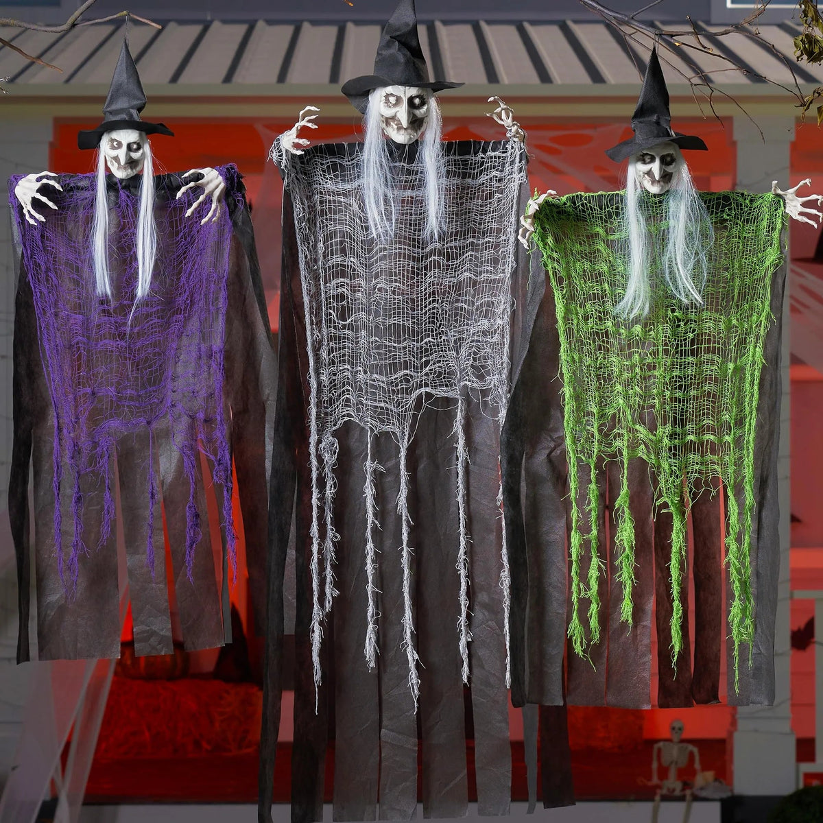 3 Halloween Hanging Witches - 1 (47in) & 2 (35.4in) for Indoor/Outdoor Decor