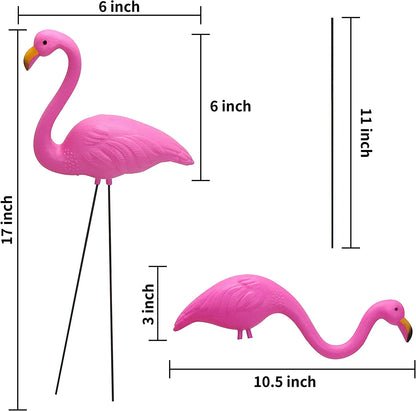 Set of 2 Small Flamingo Yard Ornaments