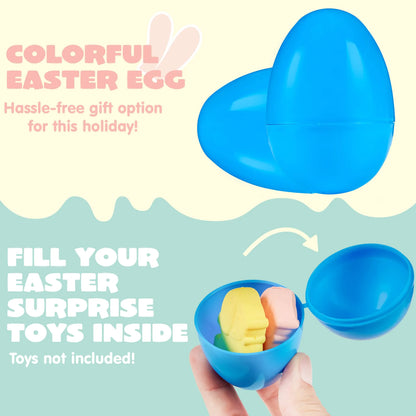 150 Large Fillable Plastic Eggs - Empty, Bright, Colorful Eggshells (3.15 Inches)