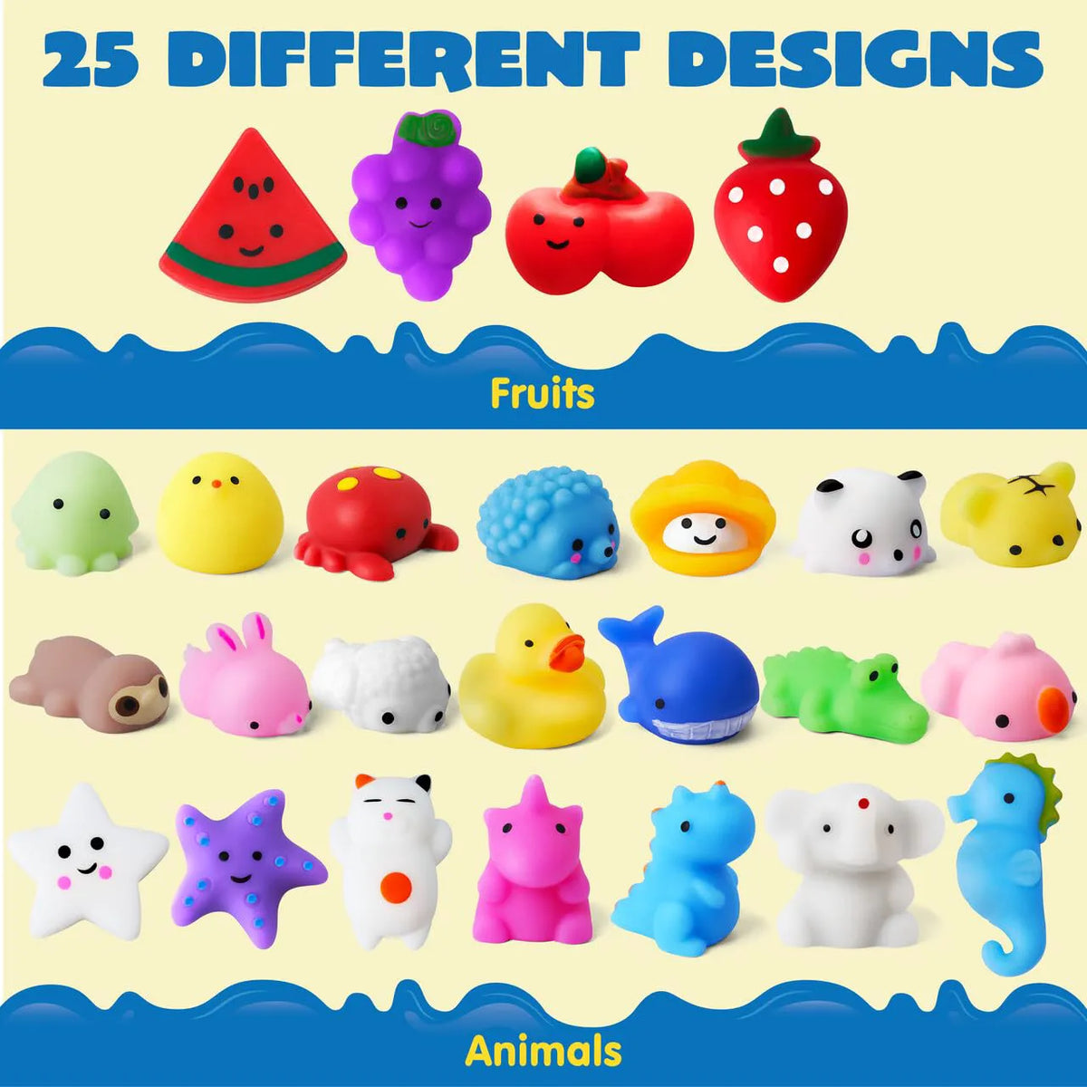 25-Pack Mini Squishy Mochi Toys, Party Favors for Kids