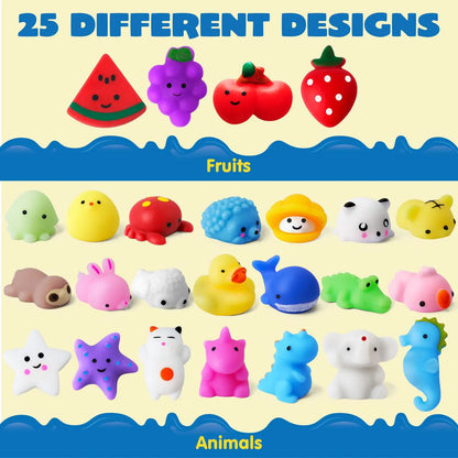25-Pack Mini Squishy Mochi Toys, Party Favors for Kids