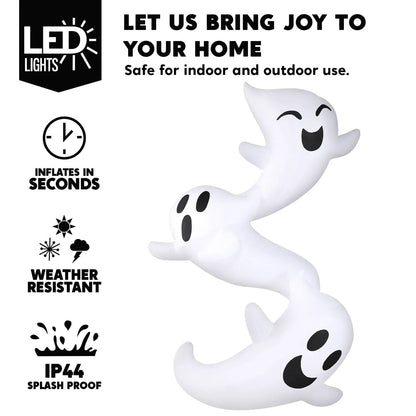 8ft Inflatable Ghosts Hugging Tree