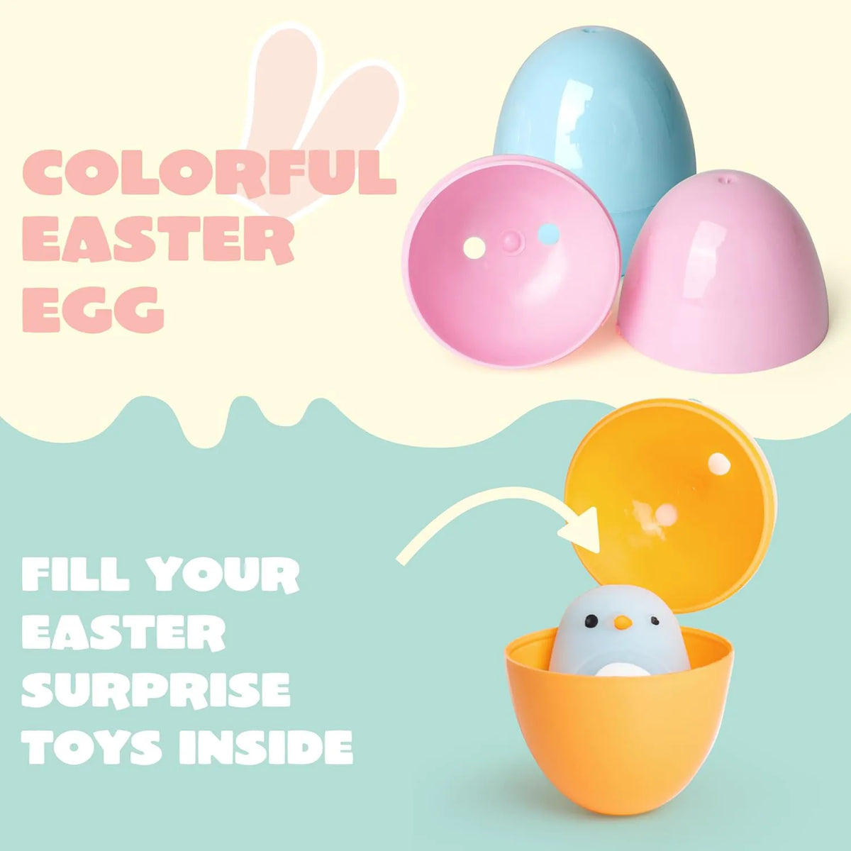 1000Pcs 2.3in Colorful Bright Plastic Pastel Easter Eggs for Easter Egg Hunt