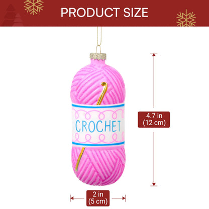 Small Crochet Glass Christmas Ornament