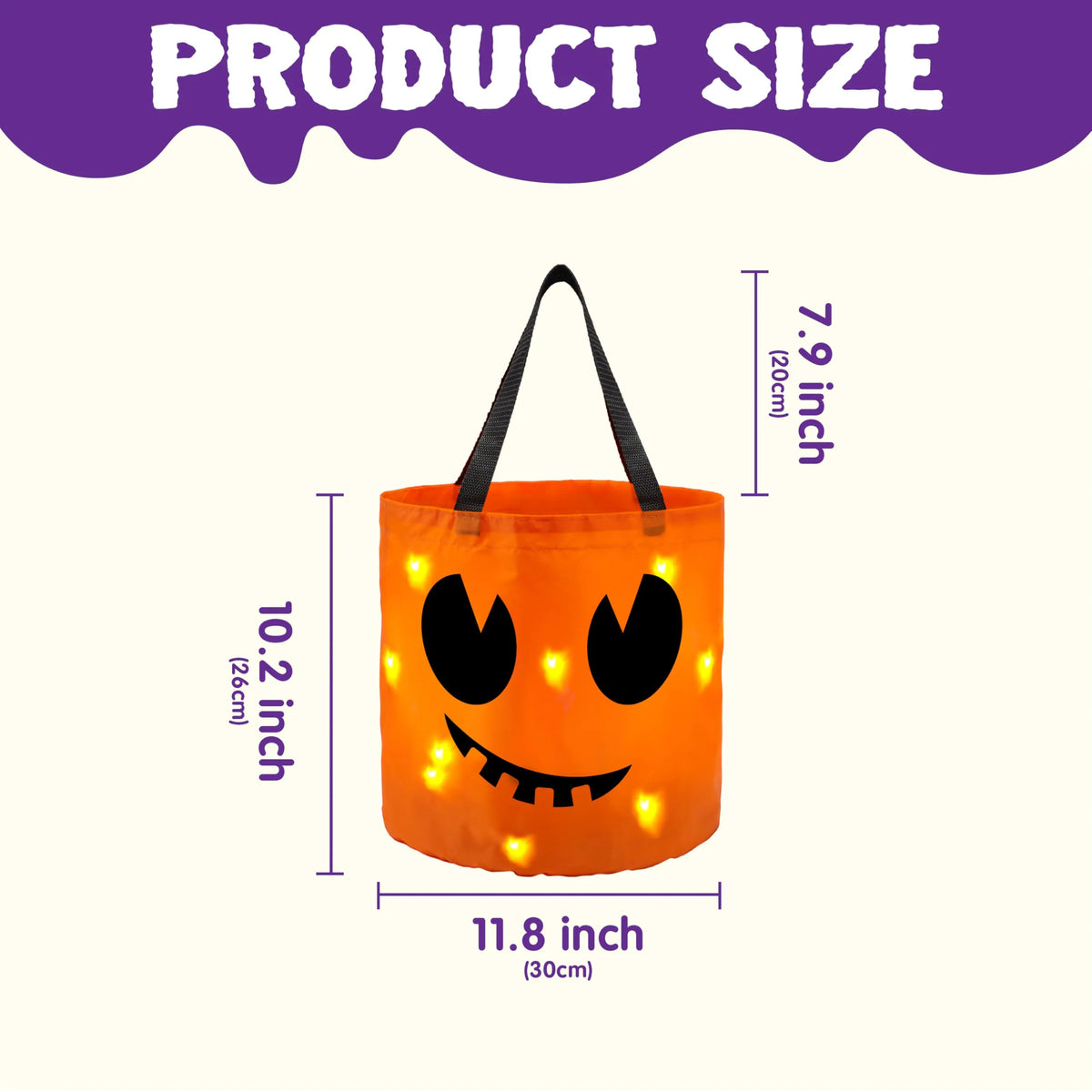 Set of 3 Halloween Candy Pumpkin Buckets