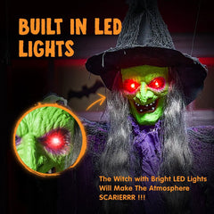 72-Inch Halloween Hanging Witch Decorations for Outdoor Use