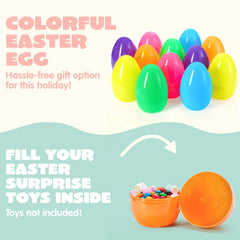 12-Pack 8-Inch Jumbo Plastic Easter Egg Shells, Fillable for Easter Egg Hunt