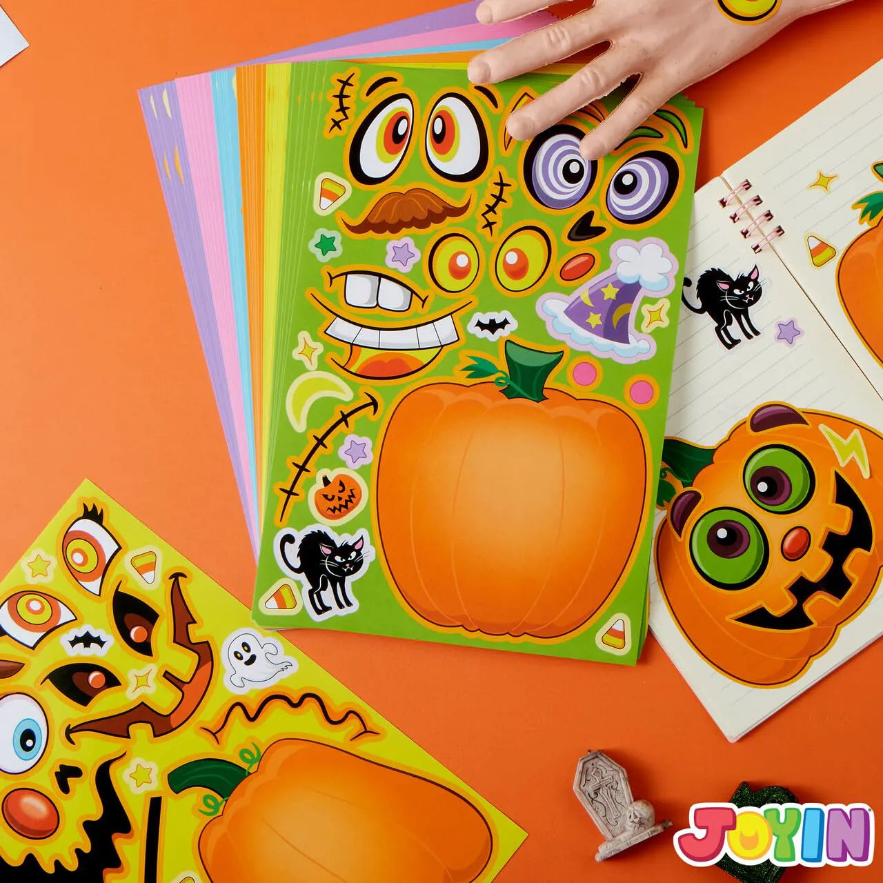 72 Halloween Pumpkin Stickers for Kids Party Favors