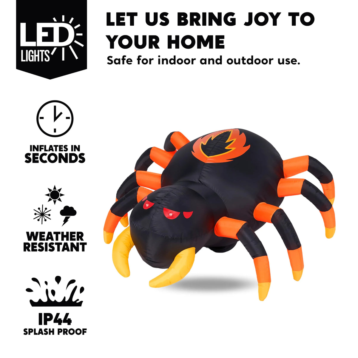 4-Foot Halloween Inflatable Spider with Remote Control