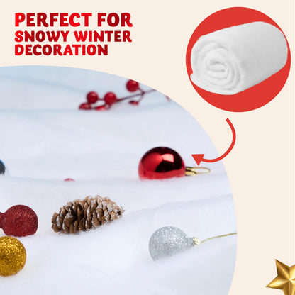 Christmas Snow Blanket Roll (3x8 ft, 1 Piece) for Holiday Decor