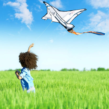Spaceship Kite: Easy to Fly for Kids & Adults with 262.5 ft String