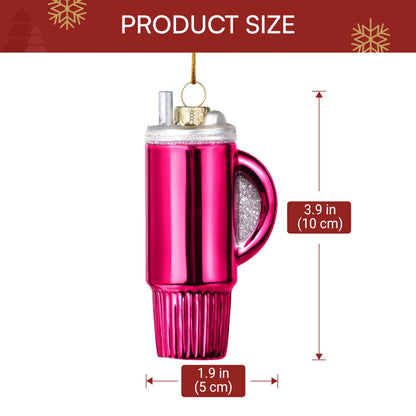 Christmas Red Glass Small Water Cup Ornament