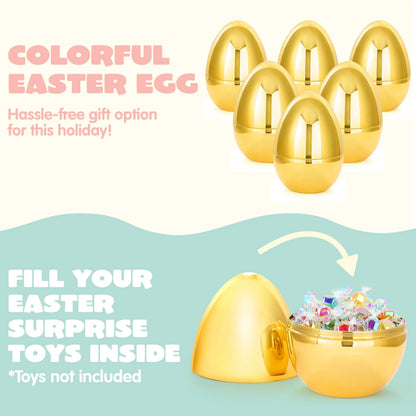 6 Gold Jumbo Easter Eggs (10 inches)