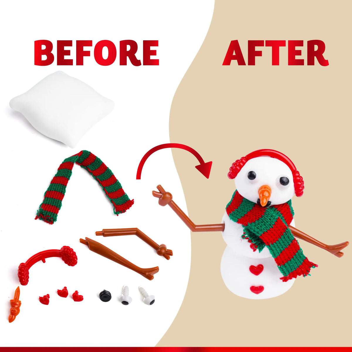 DIY Snowman Craft Kit, 24 Pack Christmas Build Your Own Snowman