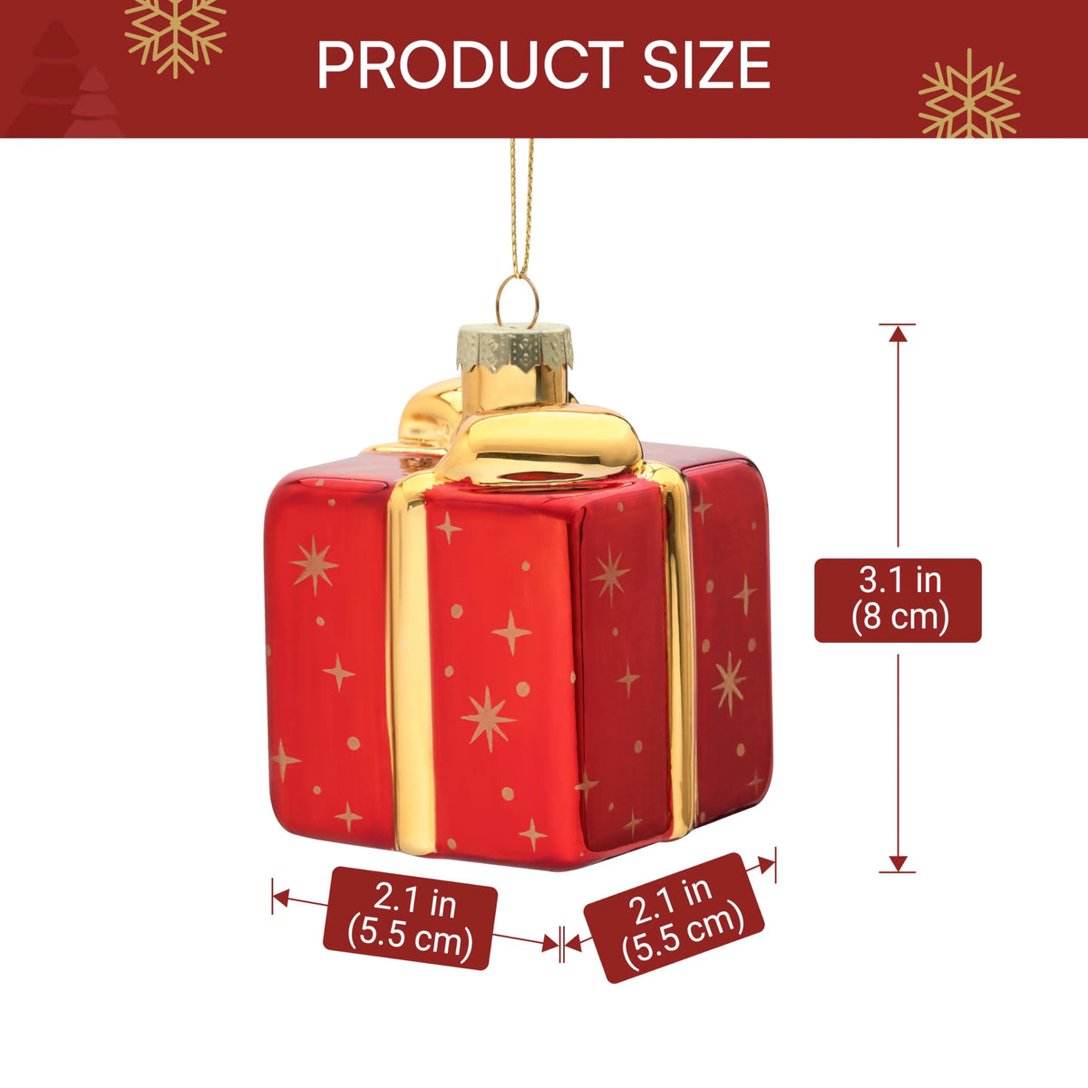 Christmas Mini Glass Ornament Gift Box