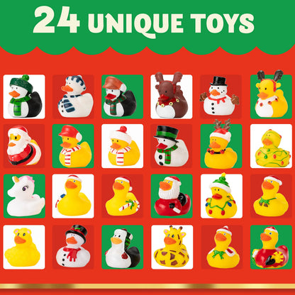 24 Days of Christmas Advent Calendar with Rubber Ducks
