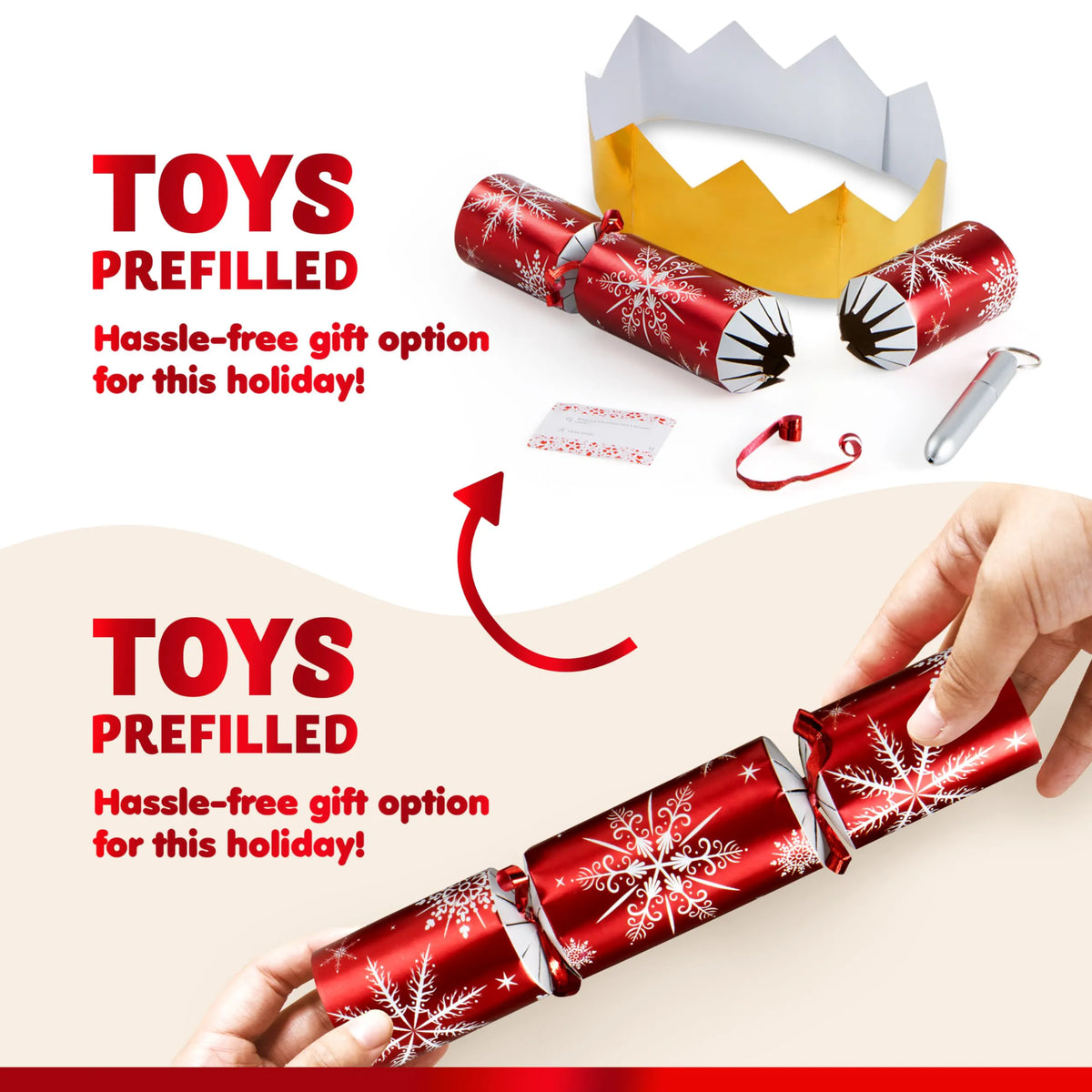 Christmas Party Table Favors - Red White Snowflake (12 Pack)