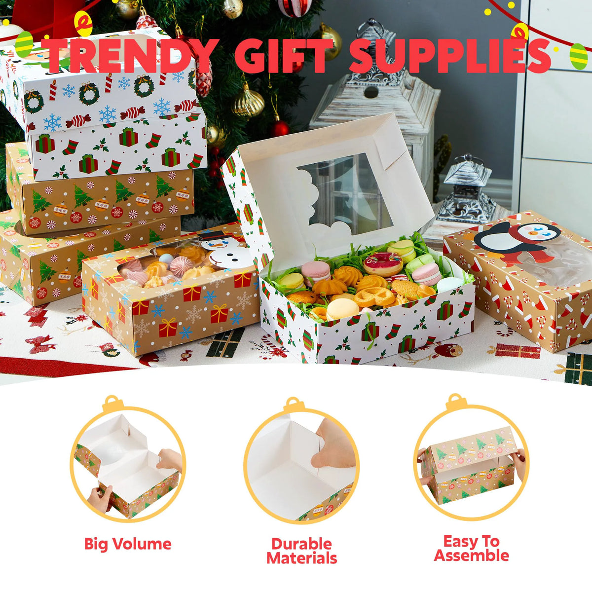 24 Pack Christmas Cookie Boxes with Window