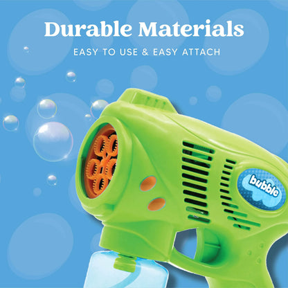 7-Inch Bubble Gun Blower with 2 Bottles of 5 oz Bubble Refill Solution (2 Pieces)